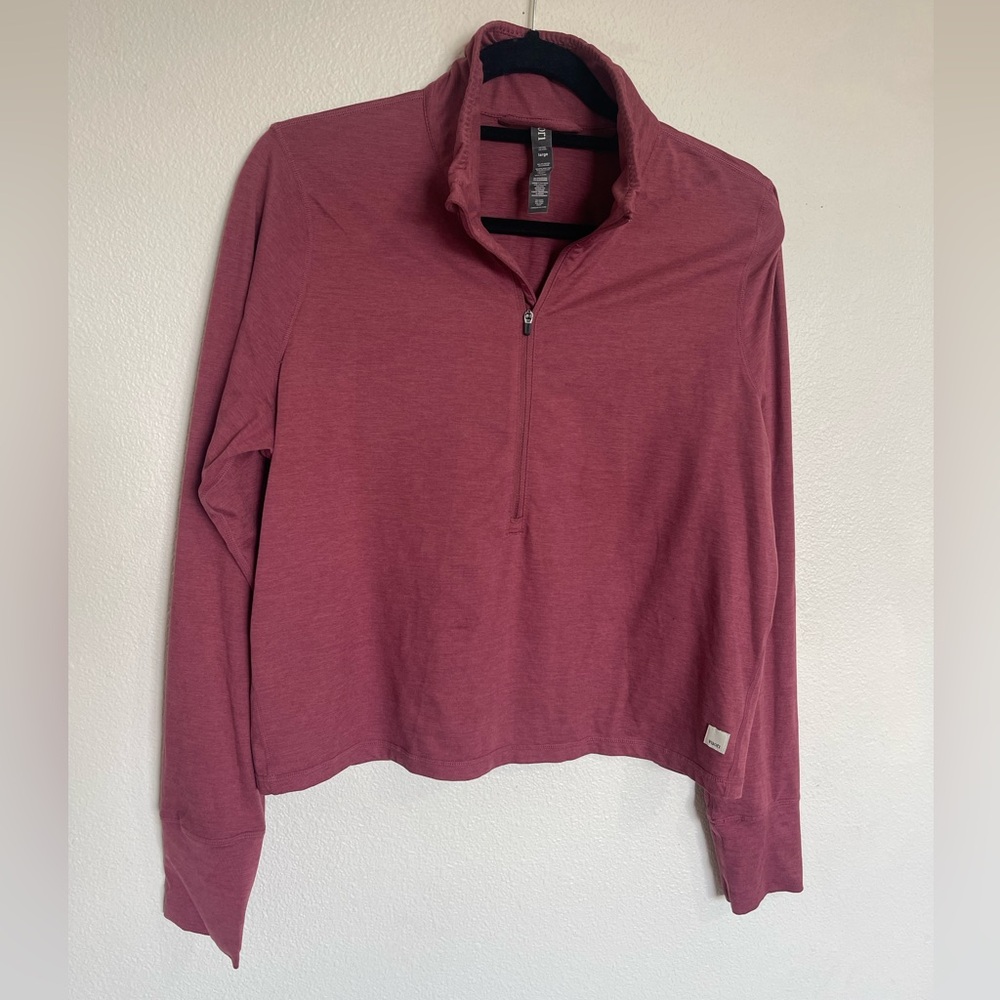 Vuori Crescent 1/2 Zip Pink Desert Rose | Size Large